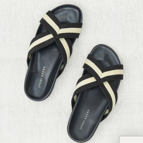Jenni kayne cotton crossover sandal leather stripe sz 10 EUC